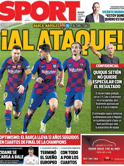 La Portada Del Diario Sport 06 08 2020