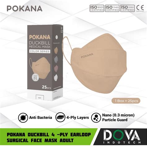 Jual Pokana Duckbill Ply Earloop Surgical Face Mask Adult Box S