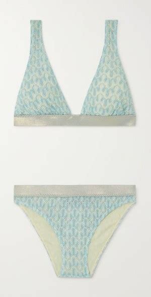 MISSONI Mare Metallic Crochet Knit Bikini