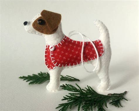 Jack Russell Terrier Felt Christmas Ornament Etsy Canada Felt