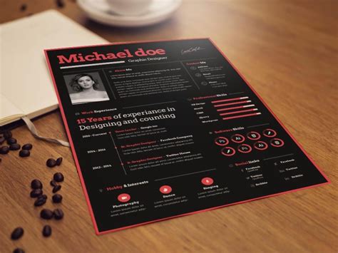 Free Black Resume Template Free Psd Ui Download