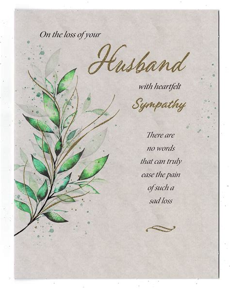 Husband Sympathy Card On The Loss Of Your Husband With Sentiment