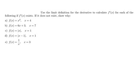 Answered Use The Limit Definition For The Bartleby