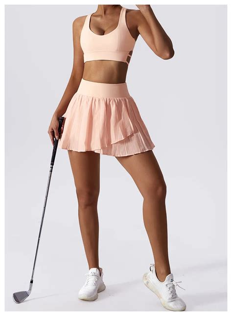 Ladies' Mini Pleated Tennis Skirt With Built-in Shorts Women Golf Dance ...