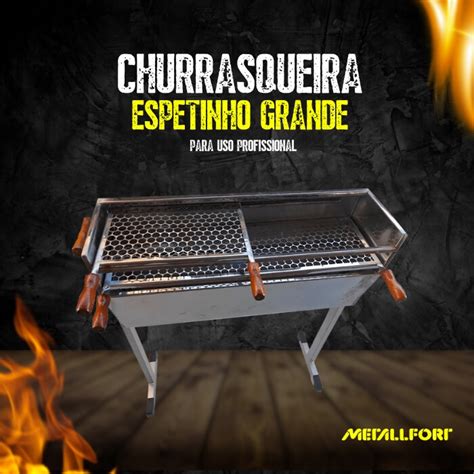 Churrasqueira Espetinho Inox Grande Para uso Profissional nº 6