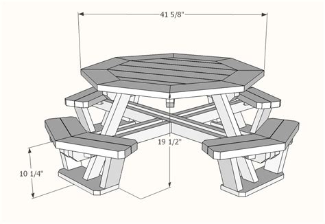 kids octagon picnic table - dimensions » Famous Artisan