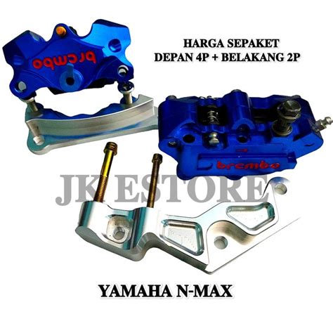 Paket Kaliper Monoblok Depan 4 Piston Belakang 2 Piston Yamaha NMAX