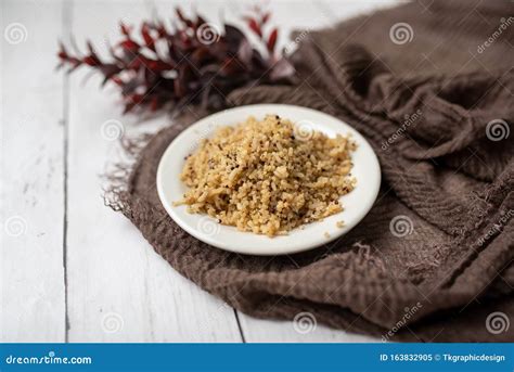 Healthy Brown Rice And Quinoa Dinner Fully Cooked Stock Image Image