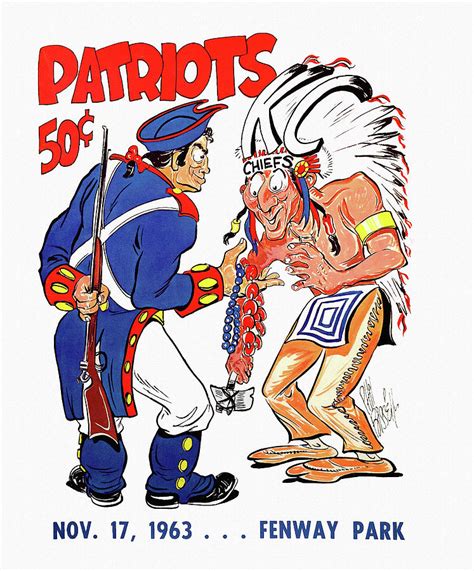 Vintage Boston Patriots 1963 Football Program Painting By John Farr