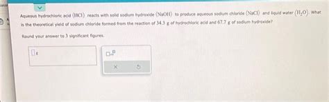 Solved Aqueous Hydrochloric Acid Mathrm Hcl Re