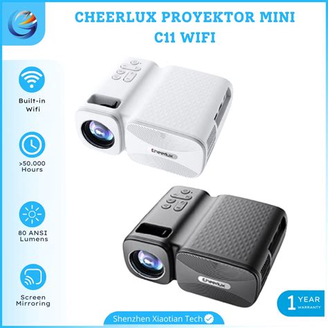 Jual PROYEKTOR C11 WIFI MIRRORING 80 ANSI LUMENS MINI PROJECTOR