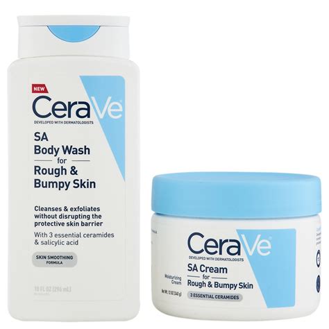 Cerave Sa Renewing Cream 12 Oz And Sa Body Wash 10 Oz