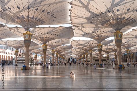 Medina Saudi Arabia April These Umbrella Construction On