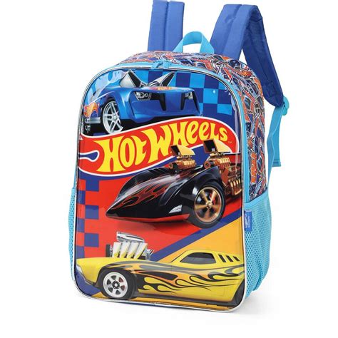 Mochila Infantil Hot Wheels em Poliéster Luxcel PT 1 UN Escolar Kalunga