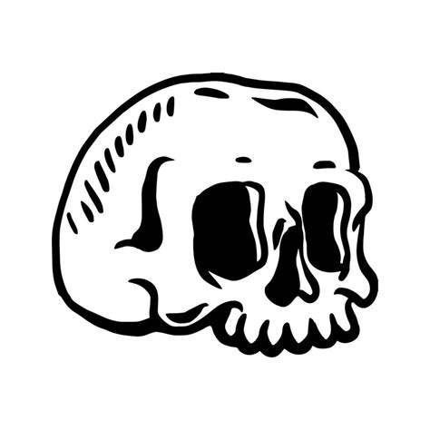 Cartoon Skull Vector Illustration Isolated On White Background