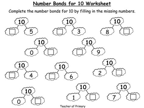 Number Bonds - The Story of 10 - PowerPoint presentation and worksheet ...