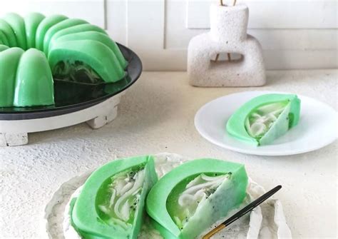 Resep Puding Pandan Lapis Kelapa Muda Oleh Presella Cookpad