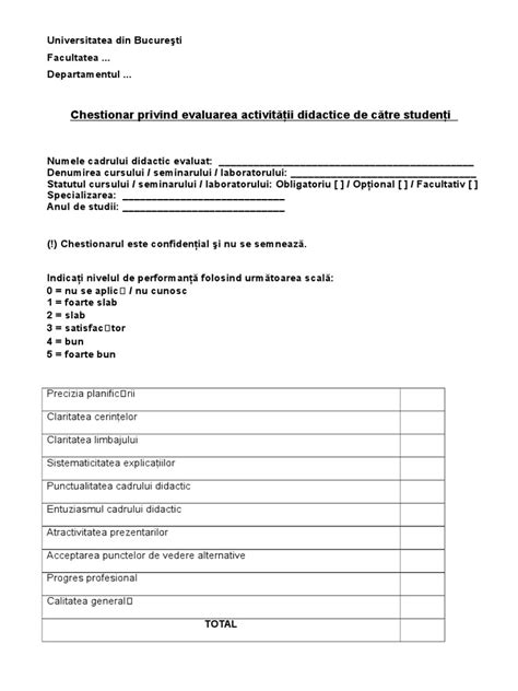 PDF Chestionar Evaluare Activitate Didactica DOKUMEN TIPS