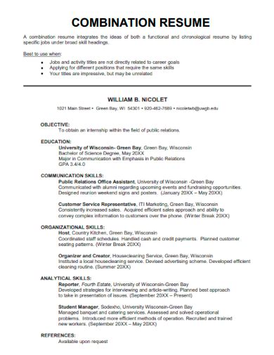 Free 18 Combination Resume Samples In Ms Word Apple Pages Pdf