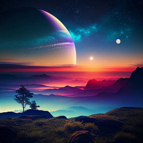 Exoplanet/Exomoon Landscape XXI by Spectral-Genesis on DeviantArt