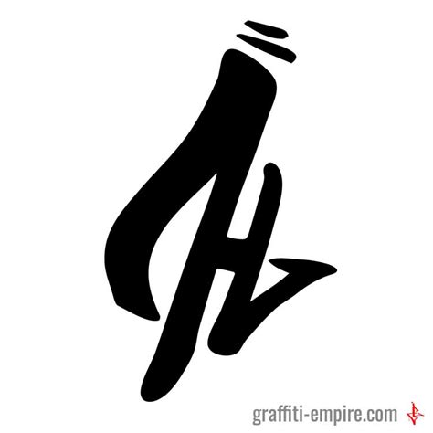 H Graffiti Letter Tag With Big Serif Graffiti Empire