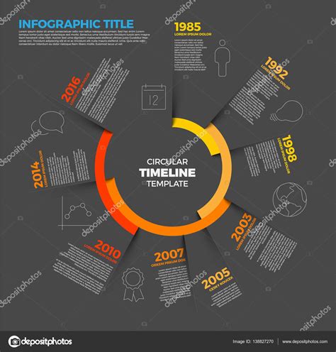 Plantilla De Informe De Linea De Tiempo Circular Infografia Vector Images