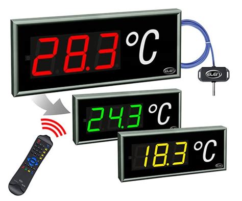 Temperature Monitor Led Display Large Size Thermometer Elen