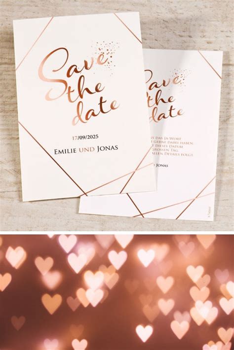 Save The Date Karten Handlettering Gold Hochzeit Tadaaz Karte