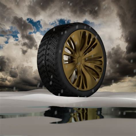 Set Of Car Wheels In Snowy Mountains — Stock Photo © Scanrail 9717546