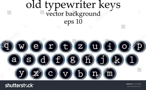 Old Typewriter Keys With All Alphabet Symbols Stock Vector Illustration