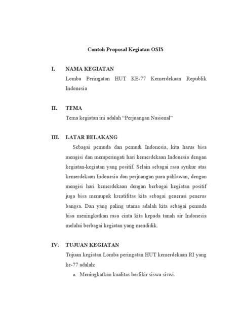 Contoh Proposal Kegiatan Osis Pdf