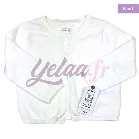 Gilet cardigan blanc bébé fille yelaa