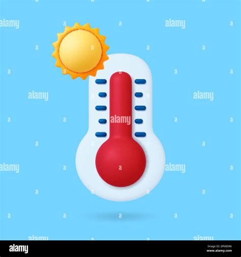 Wetterthermometer mit heißer Temperatur 3D Sun grafisches