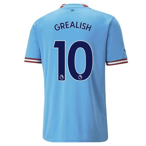 Uomo Maglia Jack Grealish 10 Blu Rosso Kit Gara Home 2022 23 Maglietta