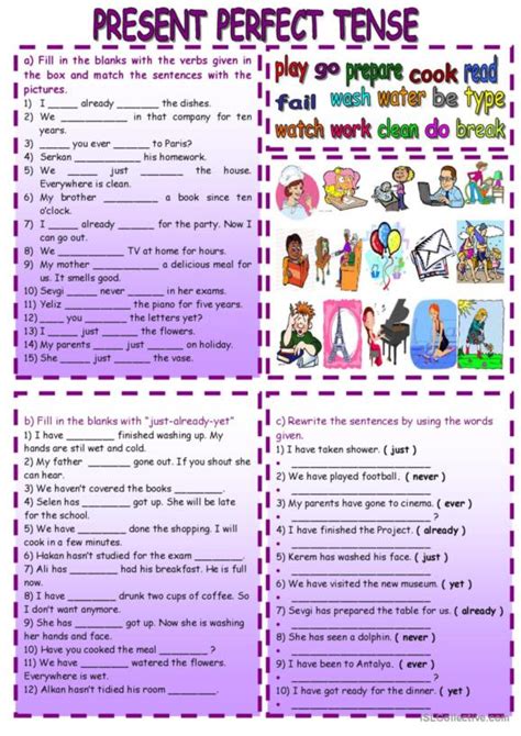 431 Present Perfect Tenses English Esl Worksheets Pdf And Doc