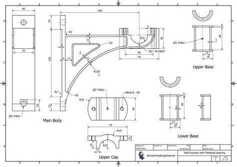 Wall Bracket With Pedestal Bearing Grabcad Tutorials