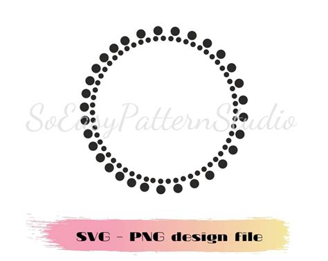 Dots Circle Border Frame Svg Circle Monogram Frame SVG Cut Etsy