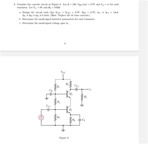 Solved Consider The Cascode Circuit In Figure 8 Let On Chegg