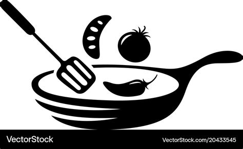 Graphic Cooking Spade Of Frying Pan Royalty Free Vector