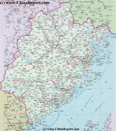 Fujian Province, China - Fujian Map 3A Geographic, by ChinaReport.com