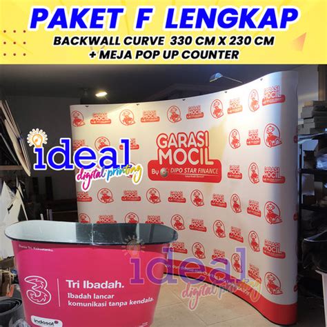 Jual PAKET Backwall Backdrop Pameran Portable Modul 3x4 CURVE MEJA