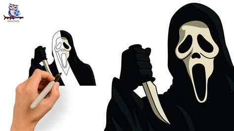 How To Draw Ghostface Scream Step By Step Tutorial YouTube