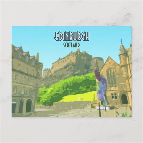 Edinburgh Scotland Castle United Kingdom Vintage Postcard Zazzle