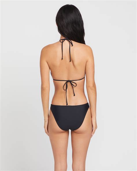 Simply Solid Slide Tri Bikini Top Black Volcom Us