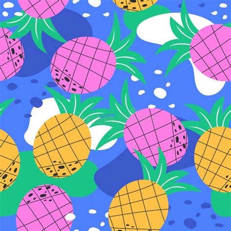 Seamless Pineapple Pattern Cute Pineapple Pattern Stock Vector Illustration Of Seamless