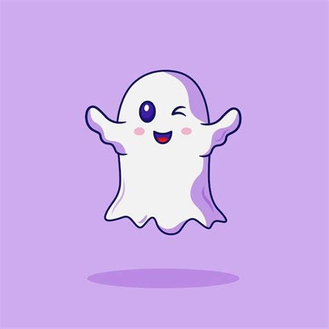 Ilustração de desenho animado vetorial plano fantasma fofo de halloween