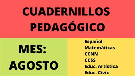 Cuadernillos Pedag Gico Mes De Agosto Zonadeldocente