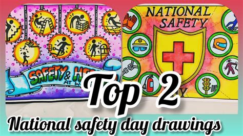 National Safety Day Drawing National Safety Day Poster Safety Day