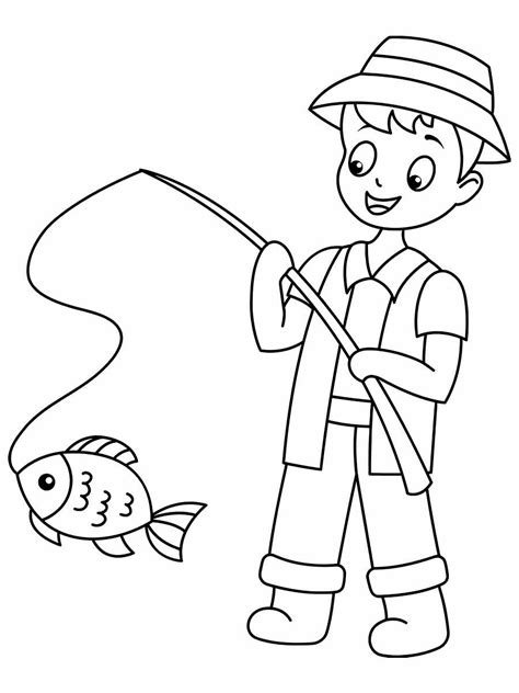 Desenho Menino Pescando Peixe Para Colorir Educarolando Aprender