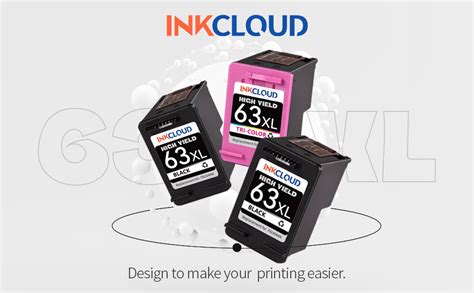 Inkcloud Higher Yield 63xl Ink Cartridges Compatible With Hp 63 Ink 63xl Work With Hp Officejet